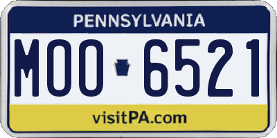 PA license plate MOO6521