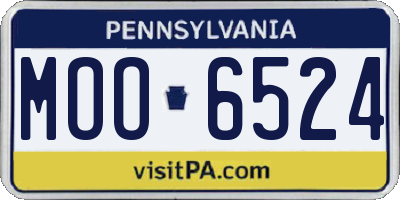 PA license plate MOO6524