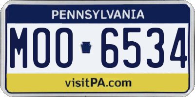 PA license plate MOO6534