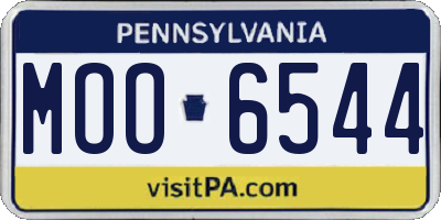 PA license plate MOO6544