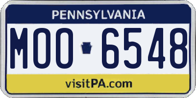 PA license plate MOO6548