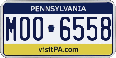 PA license plate MOO6558