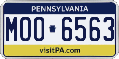 PA license plate MOO6563