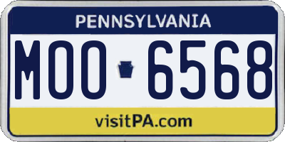 PA license plate MOO6568