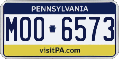 PA license plate MOO6573