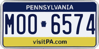 PA license plate MOO6574