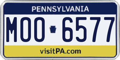 PA license plate MOO6577