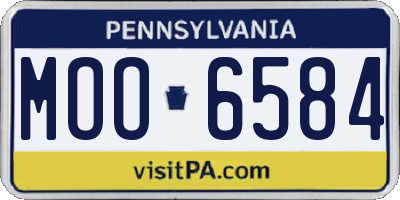 PA license plate MOO6584