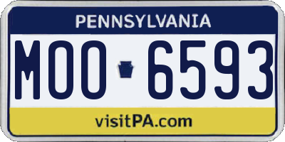 PA license plate MOO6593