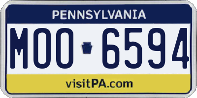 PA license plate MOO6594