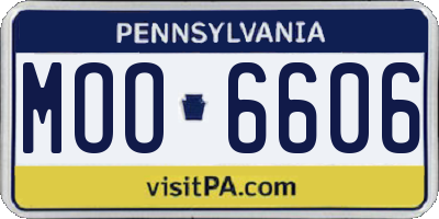 PA license plate MOO6606