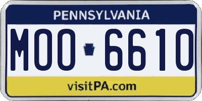 PA license plate MOO6610