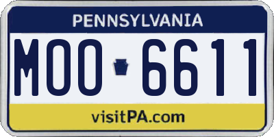 PA license plate MOO6611