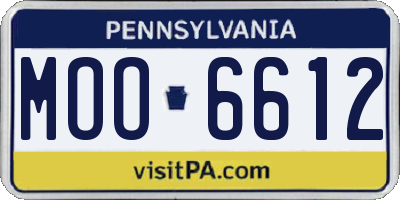 PA license plate MOO6612