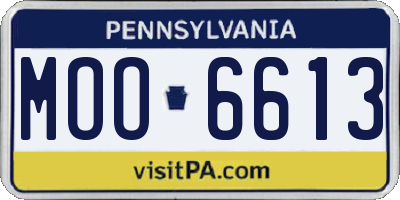 PA license plate MOO6613
