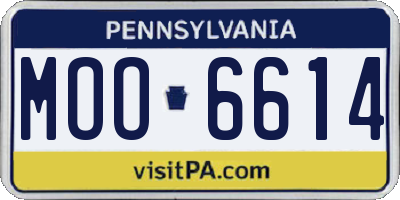 PA license plate MOO6614