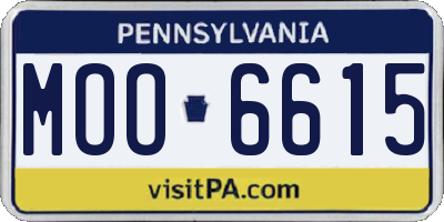 PA license plate MOO6615