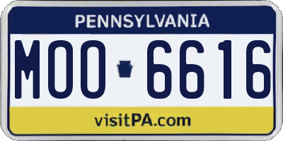 PA license plate MOO6616
