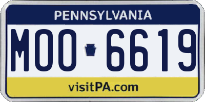 PA license plate MOO6619