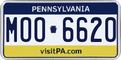 PA license plate MOO6620