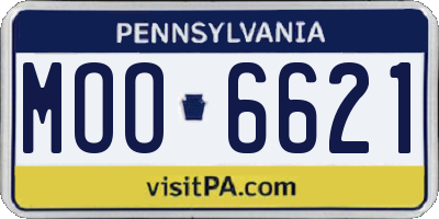 PA license plate MOO6621