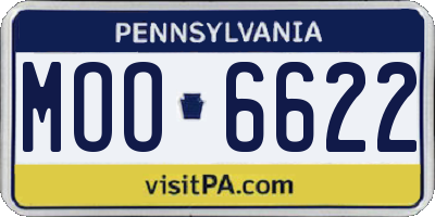 PA license plate MOO6622