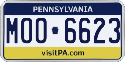PA license plate MOO6623