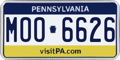 PA license plate MOO6626