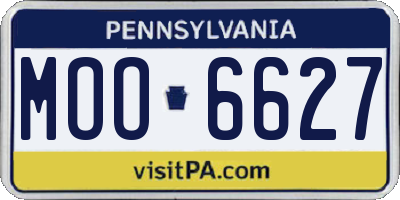 PA license plate MOO6627