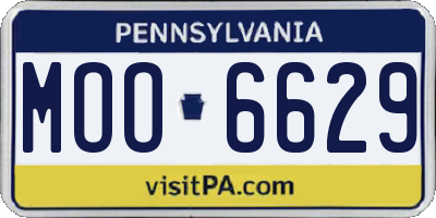 PA license plate MOO6629