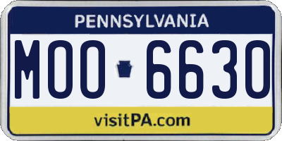 PA license plate MOO6630
