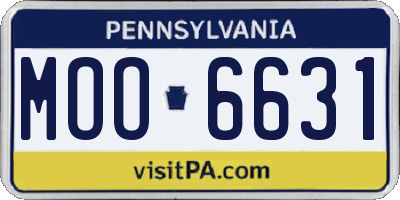 PA license plate MOO6631