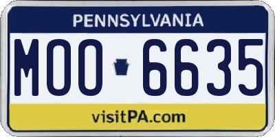 PA license plate MOO6635