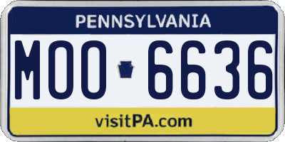 PA license plate MOO6636