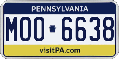 PA license plate MOO6638