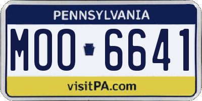 PA license plate MOO6641