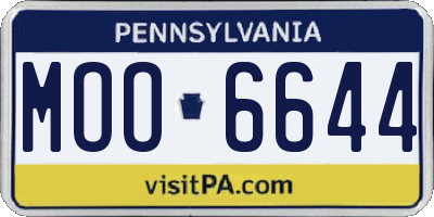 PA license plate MOO6644