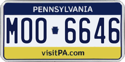 PA license plate MOO6646