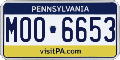 PA license plate MOO6653