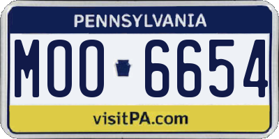 PA license plate MOO6654