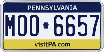 PA license plate MOO6657