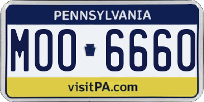PA license plate MOO6660