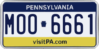 PA license plate MOO6661