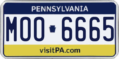 PA license plate MOO6665