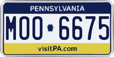 PA license plate MOO6675