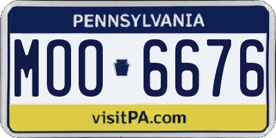 PA license plate MOO6676