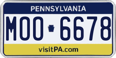 PA license plate MOO6678