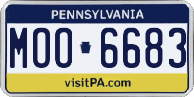 PA license plate MOO6683