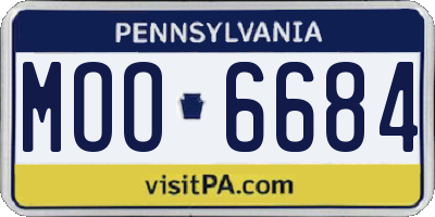PA license plate MOO6684