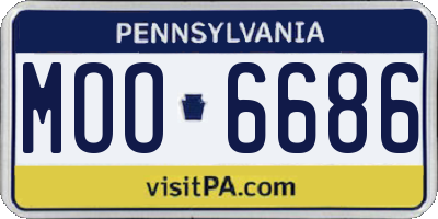 PA license plate MOO6686